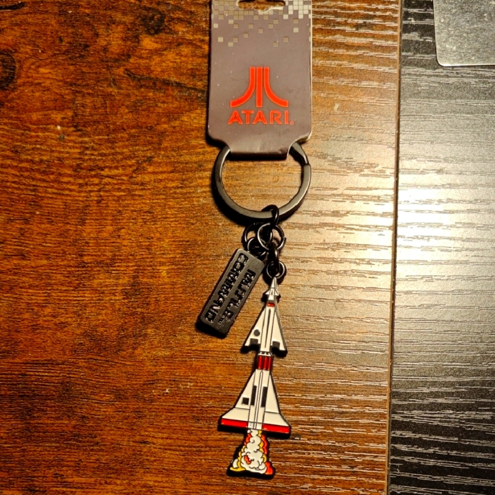 New Rare Vintage Atari Rocket Missile Command Keychain